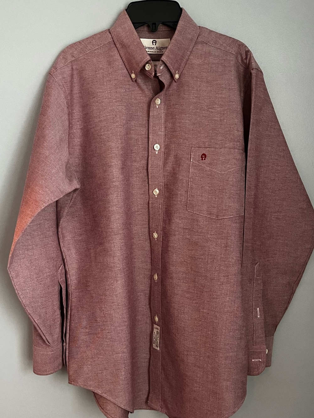 Vintage Aigner Button-Down Burgundy 15½ 32/33 Long Sleeve Excellent  Condition